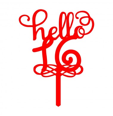 CAKE TOPPER HELLO SIXTEEN