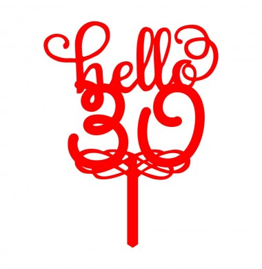 CAKE TOPPER HELLO THIRTY