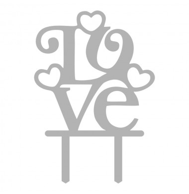 CAKE TOPPER LOVE ΜΕ ΚΑΡΔΟΥΛΕΣ