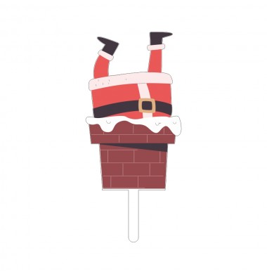 CAKE TOPPER SANTA CHIMNEY