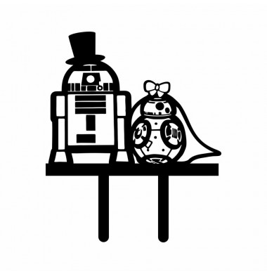 CAKE TOPPER BB8 ROBOTS COUPLE