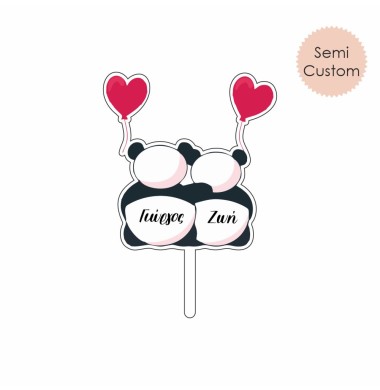 CAKE TOPPER "PANDA LOVE"...